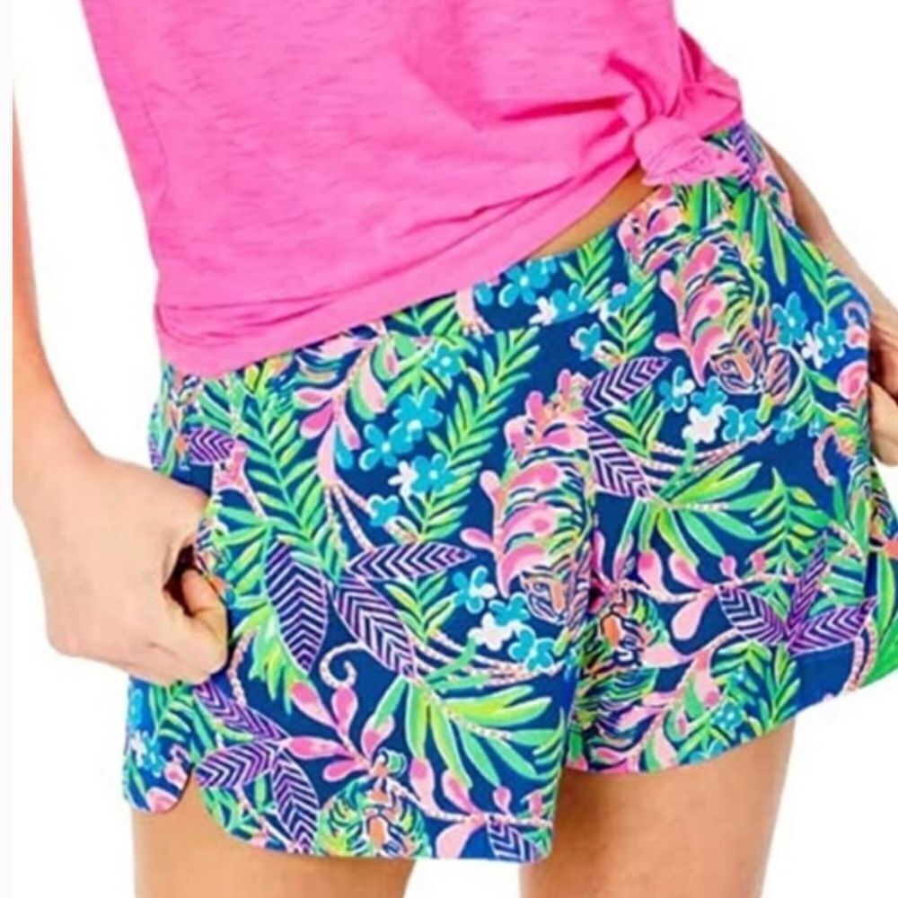 Lilly Pulitzer Ocean View Shorts Borealis Blue NEW